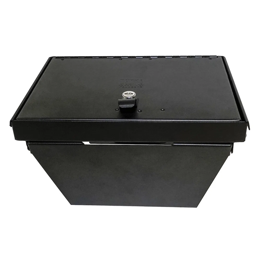 356-01 – TUFFY SEC Console Security Insert, With Standard Key Lock Powder Coat Black Steel